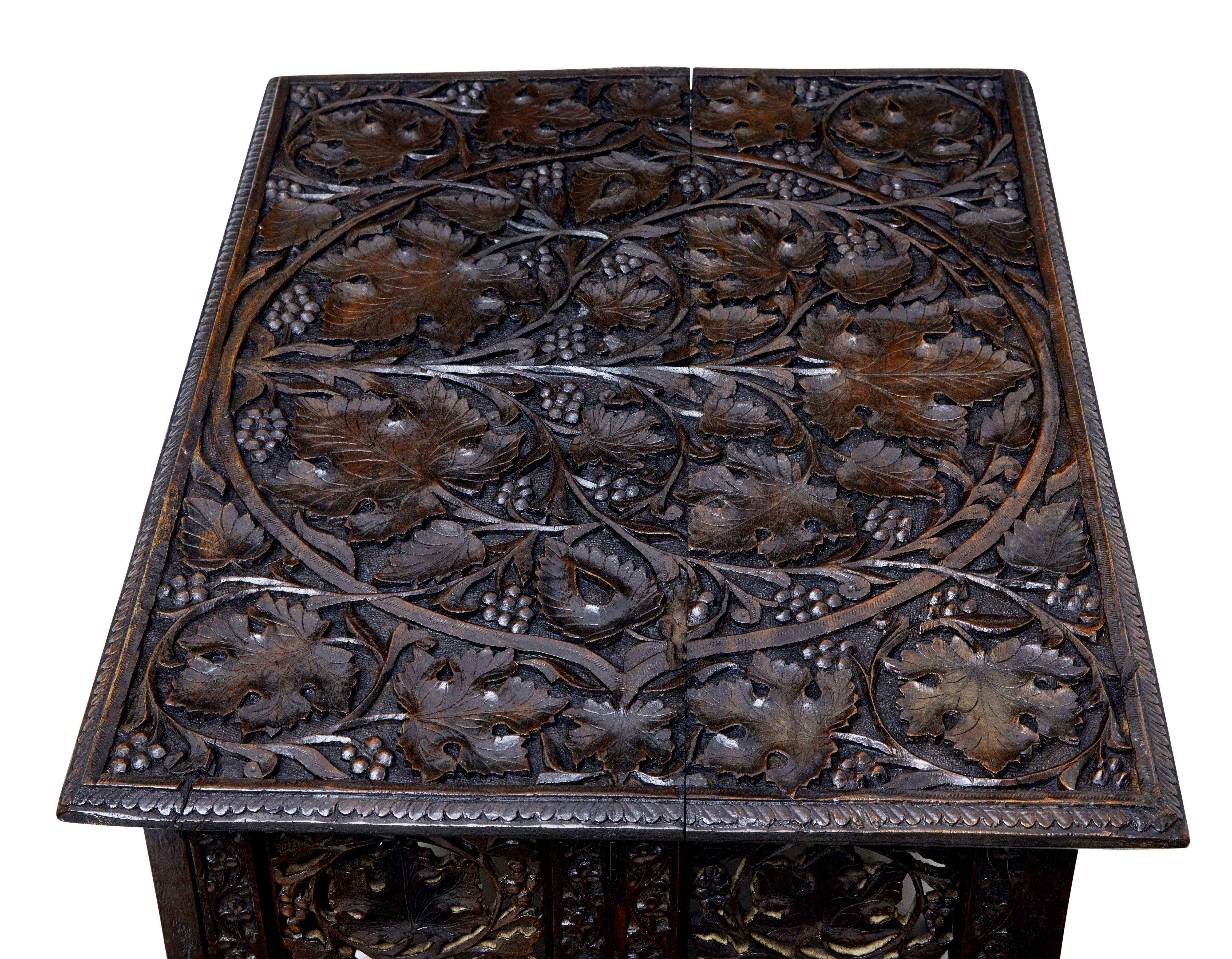 Hardwood Pair of Late 19th Century Anglo-Indian Carved Tables