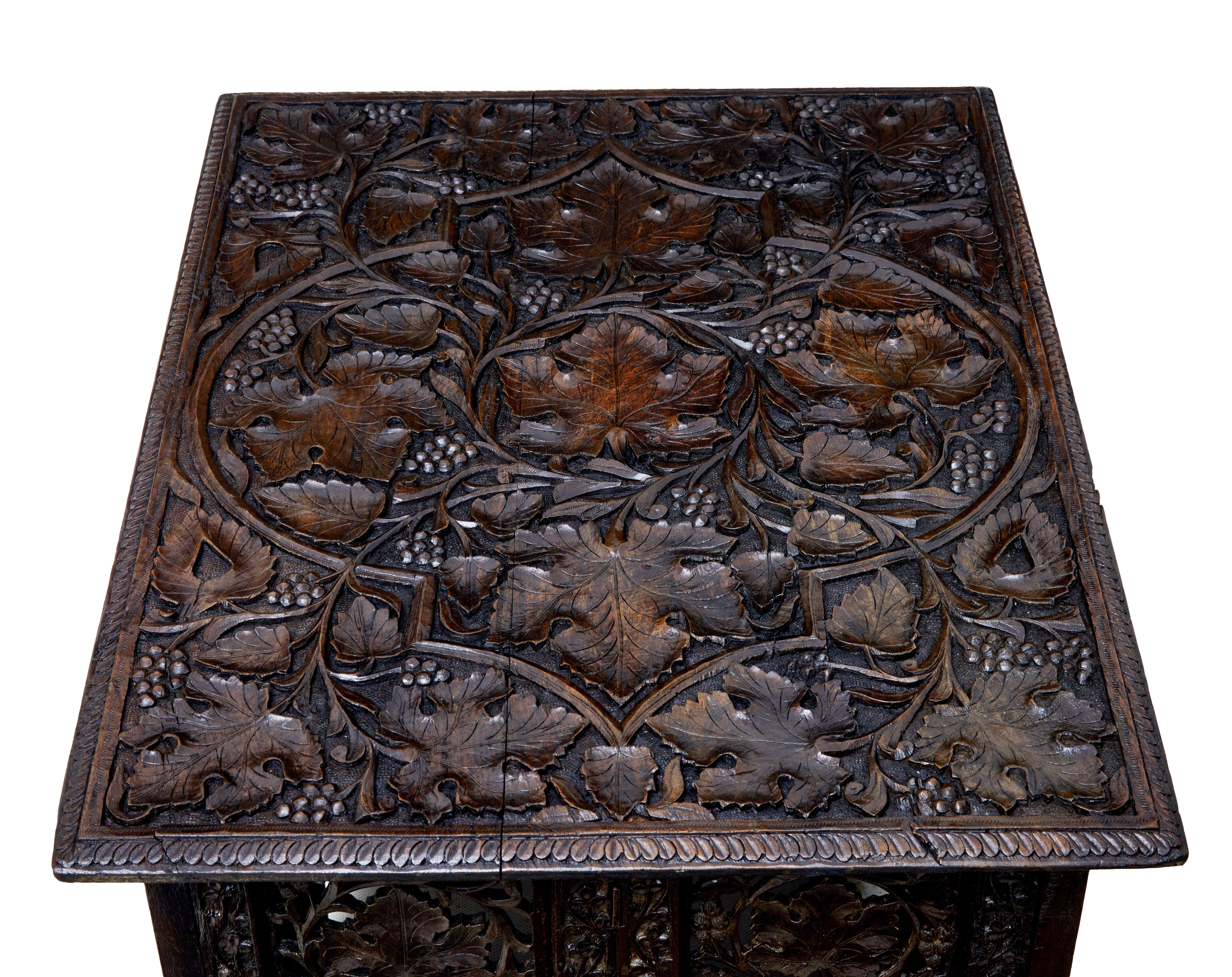 Pair of Late 19th Century Anglo-Indian Carved Tables 1