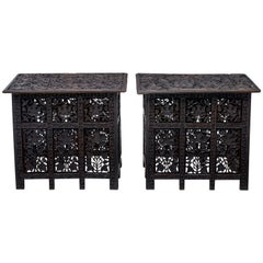 Pair of Late 19th Century Anglo-Indian Carved Tables