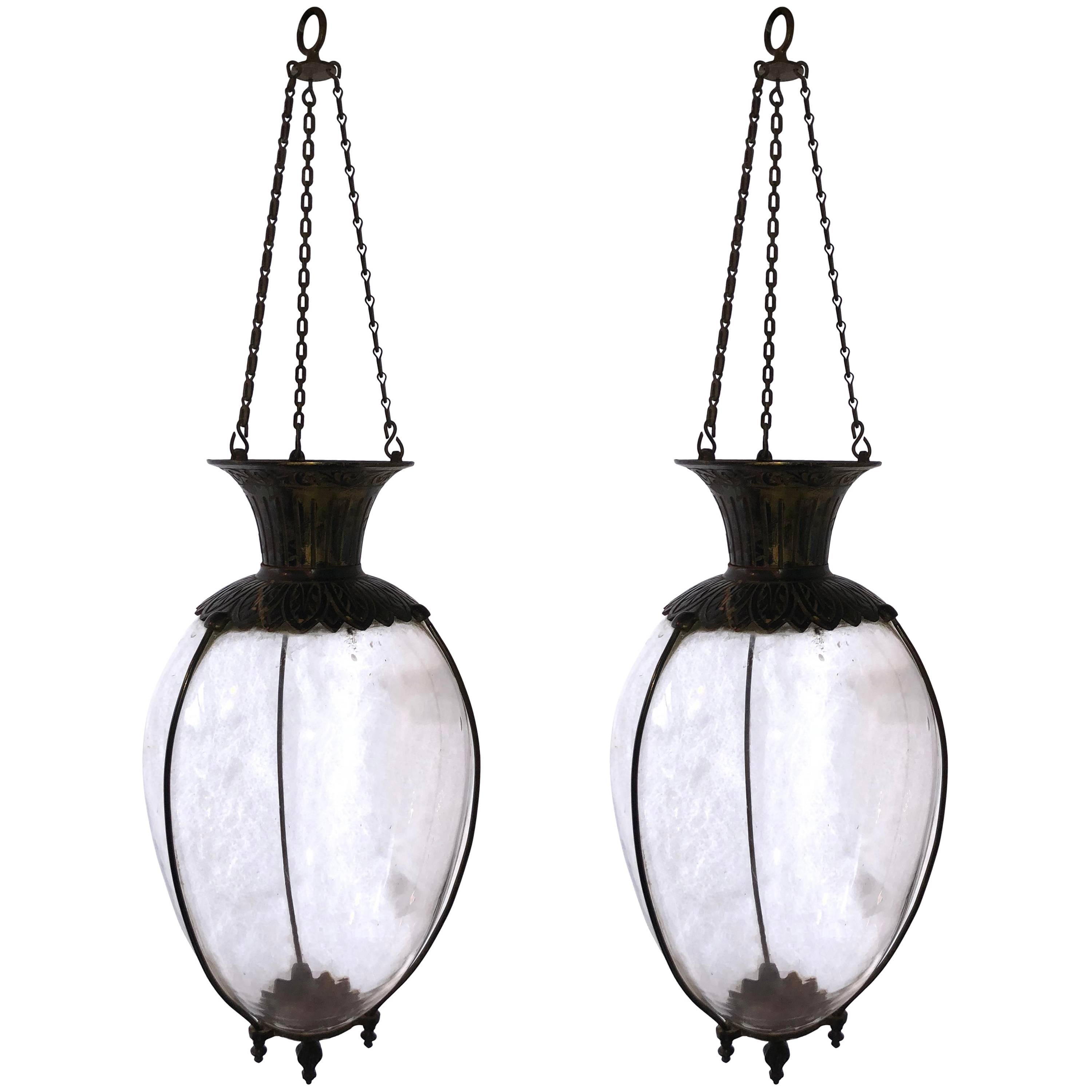 Pair of Late 19th Century Apothecary Show Globes