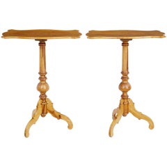 Antique Pair of Late 19th Century Birch Occasional Tables