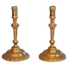 Antique Pair of Late 19th Century Brass Candlesticks