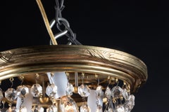 Pair of Late 19th Century Bronze and Crystal Plafonniers