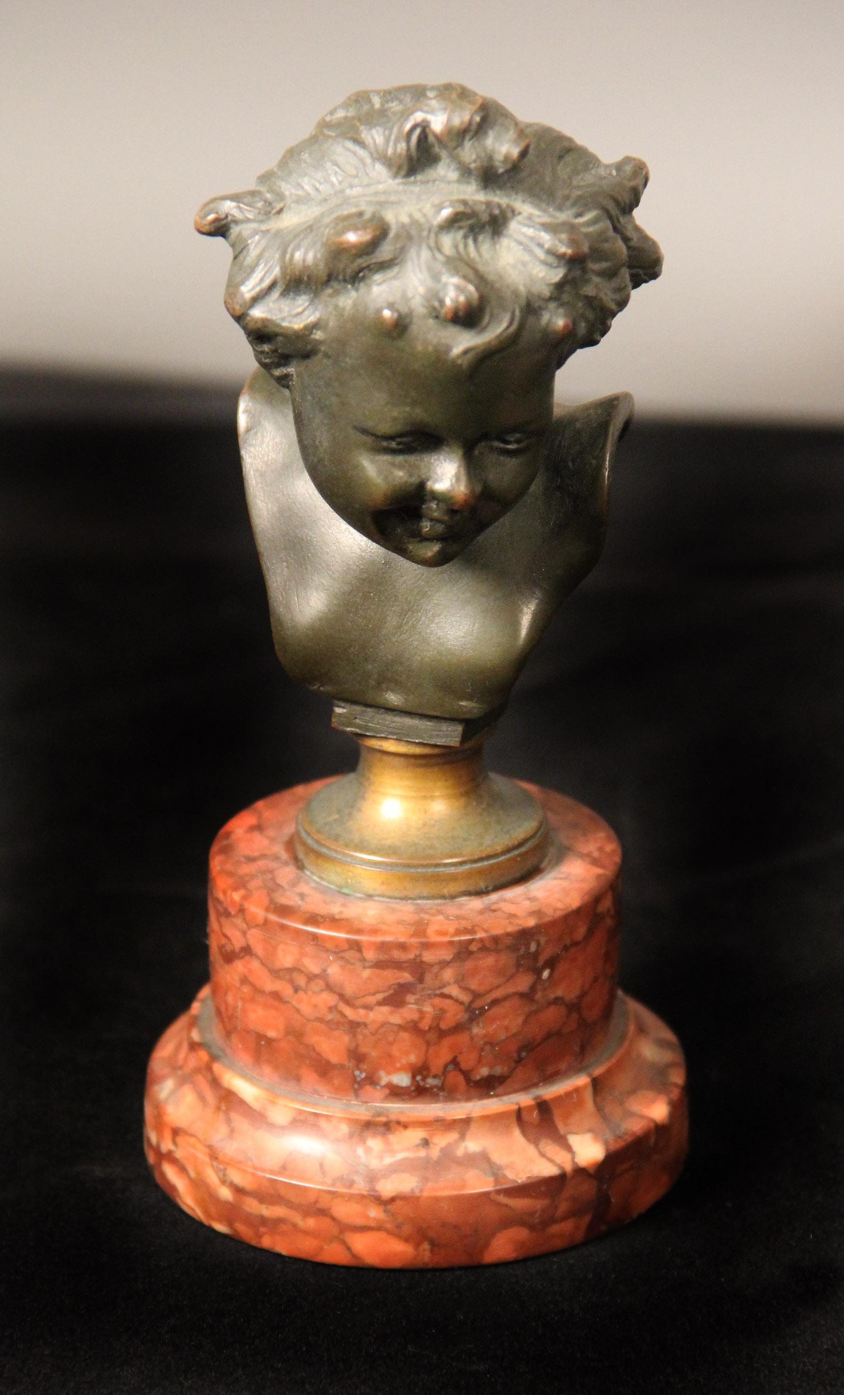 Belle Époque Pair of Late 19th Century Bronze Busts After Clodion