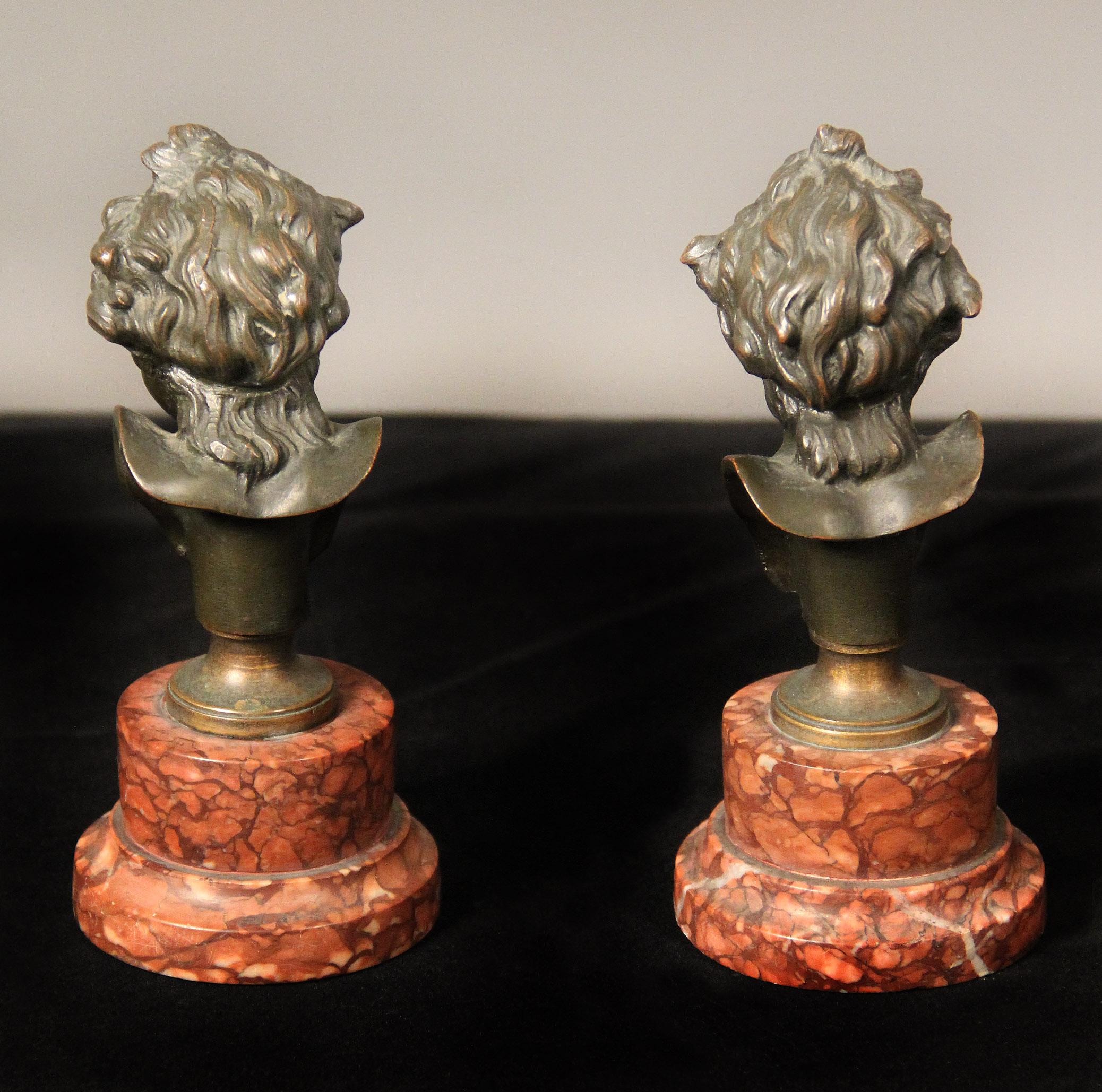 French Pair of Late 19th Century Bronze Busts After Clodion