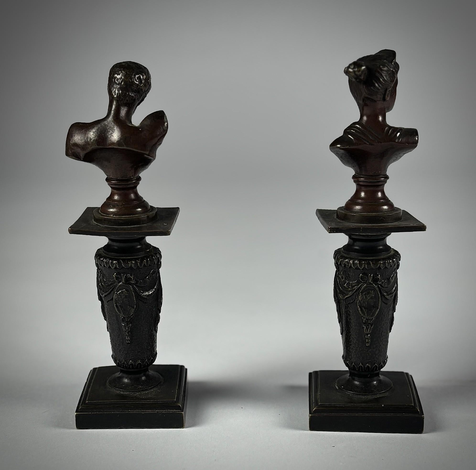 Pair of Late 19th Century Bronze Grand Tour Models of Diana & Hermes In Good Condition For Sale In Pease pottage, West Sussex