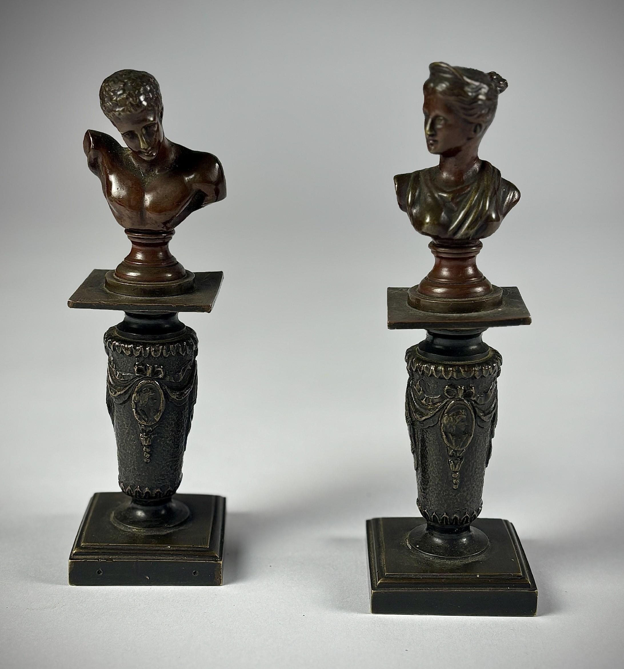 Pair of Late 19th Century Bronze Grand Tour Models of Diana & Hermes For Sale 1