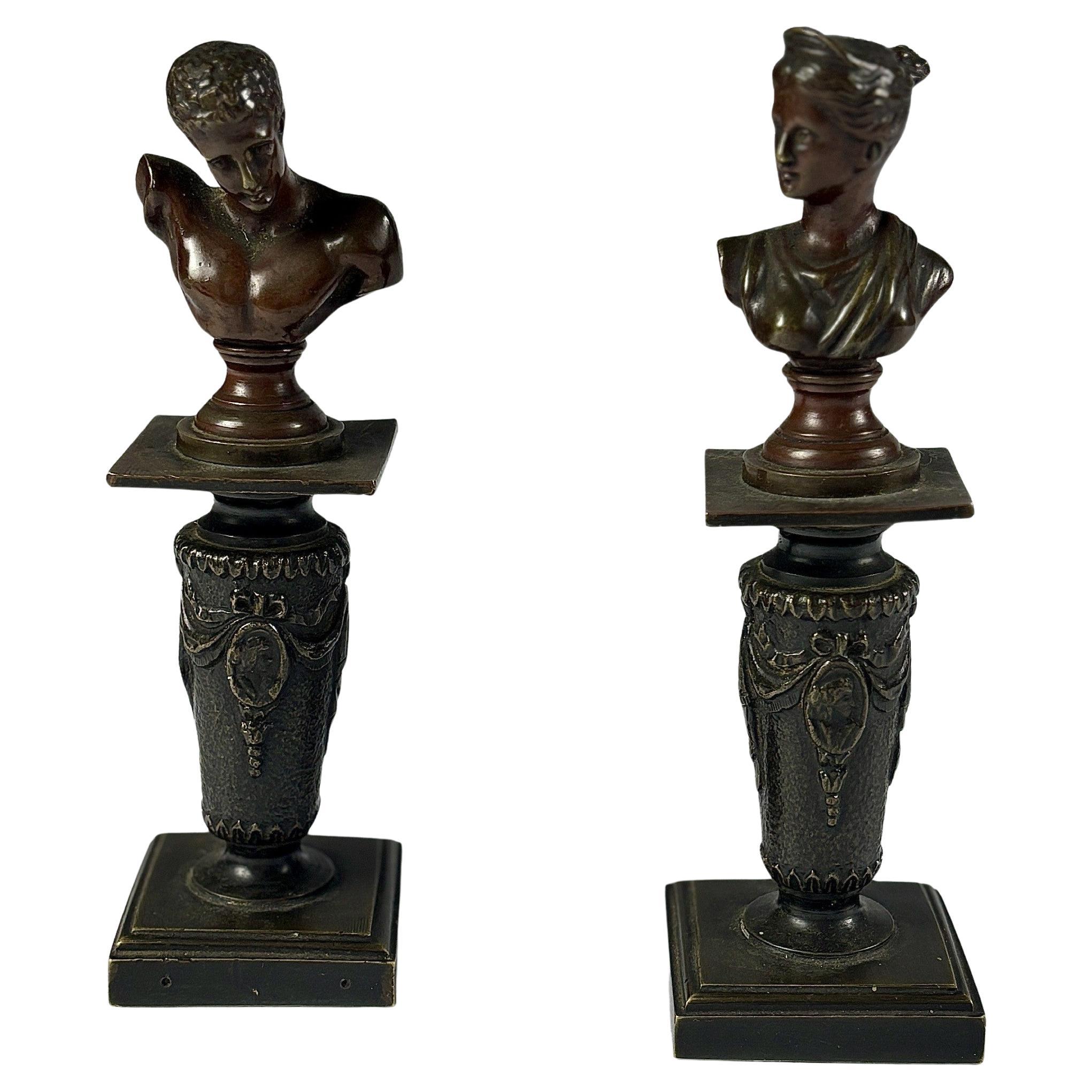 Pair of Late 19th Century Bronze Grand Tour Models of Diana & Hermes For Sale