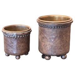 Antique Pair of Late 19th Century Bronze Pots