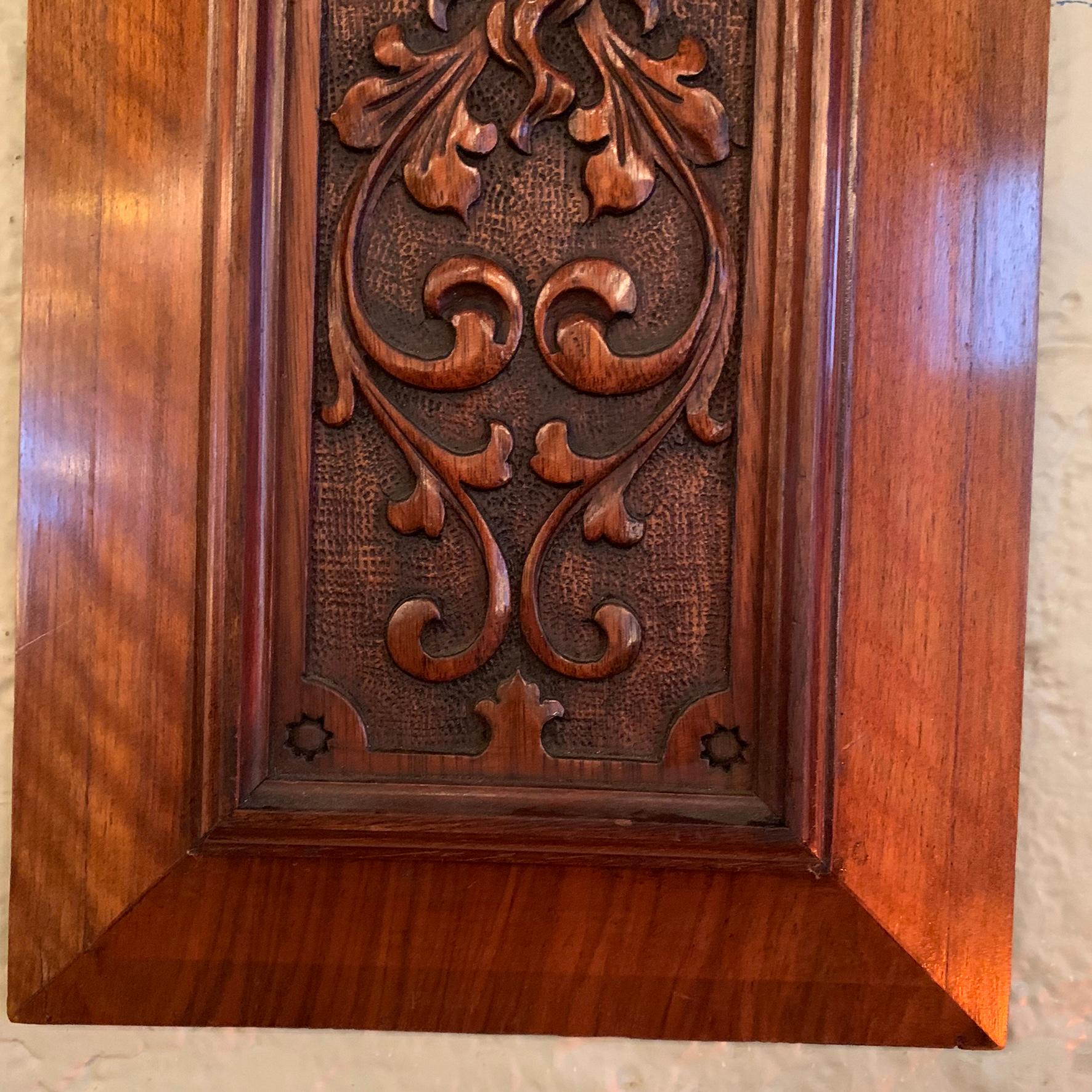 Pair of Late 19th Century Carved Mahogany Gargoyle Panels 3