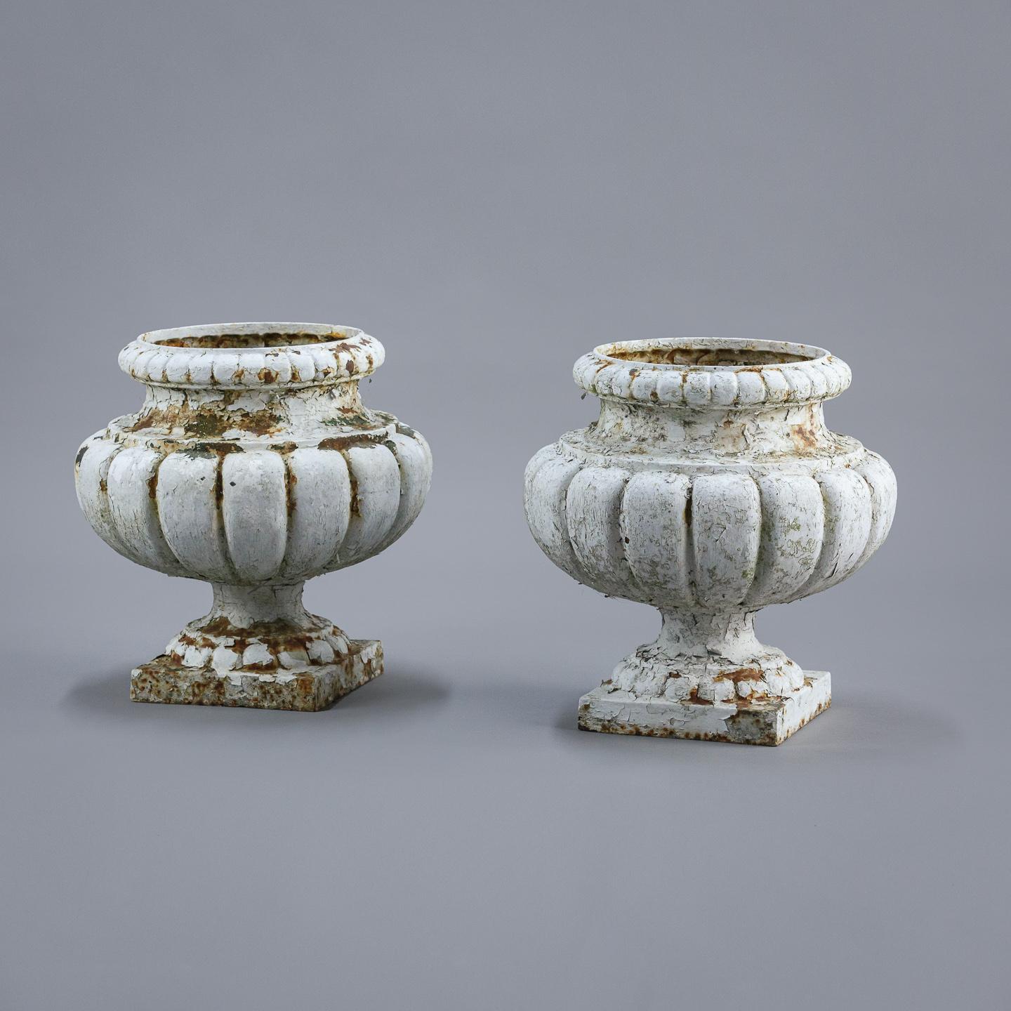 Pair of Late 19th Century Cast Iron Urns 2