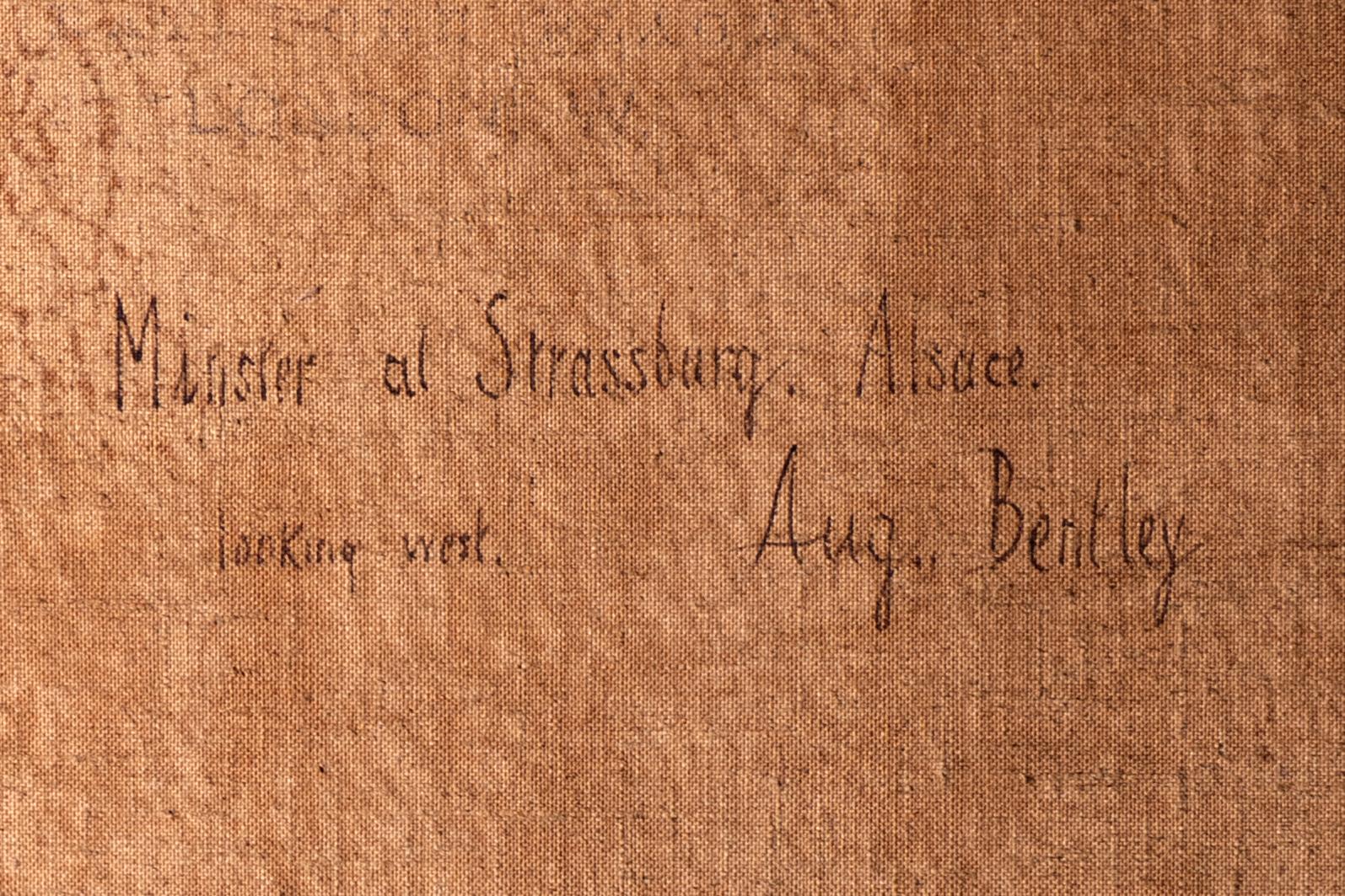 Pair of Late 19th Century Cathedral Oil Paintings By English Artist A. Bentley For Sale 5