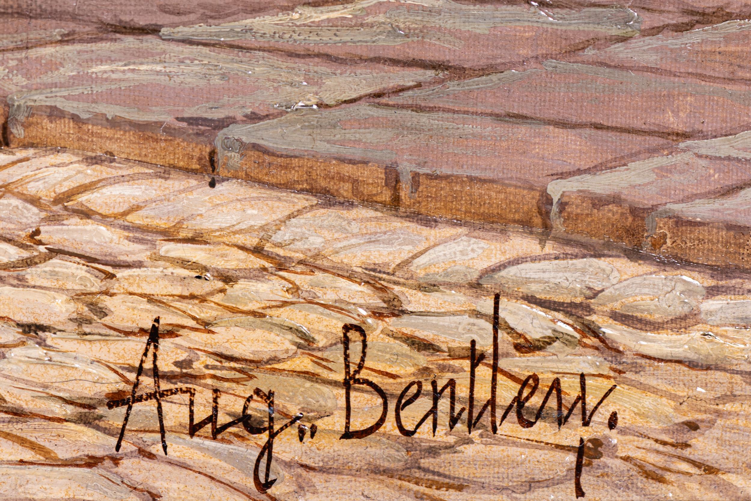 Pair of Late 19th Century Cathedral Oil Paintings By English Artist A. Bentley For Sale 1