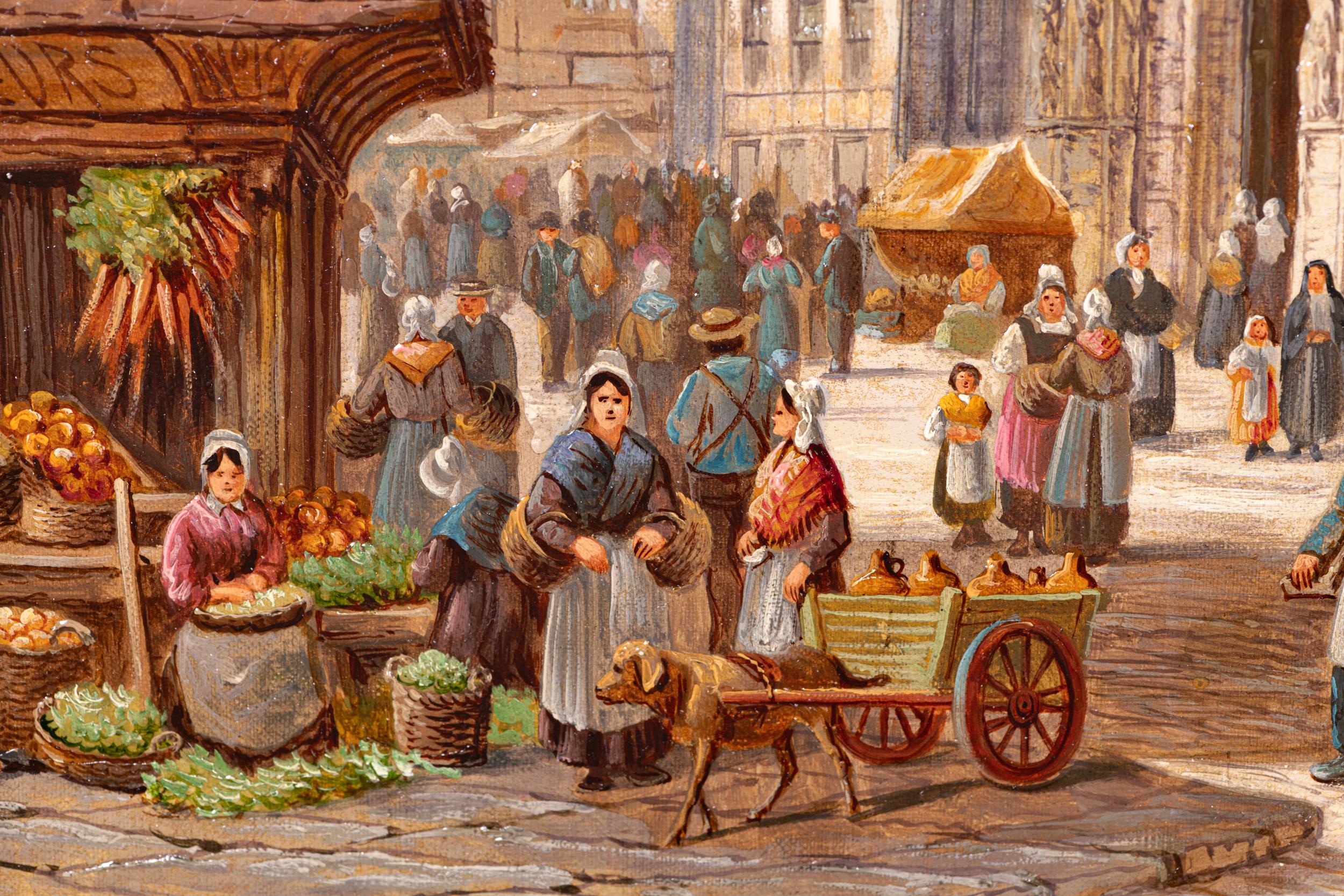 Pair of Late 19th Century Cathedral Oil Paintings By English Artist A. Bentley For Sale 2