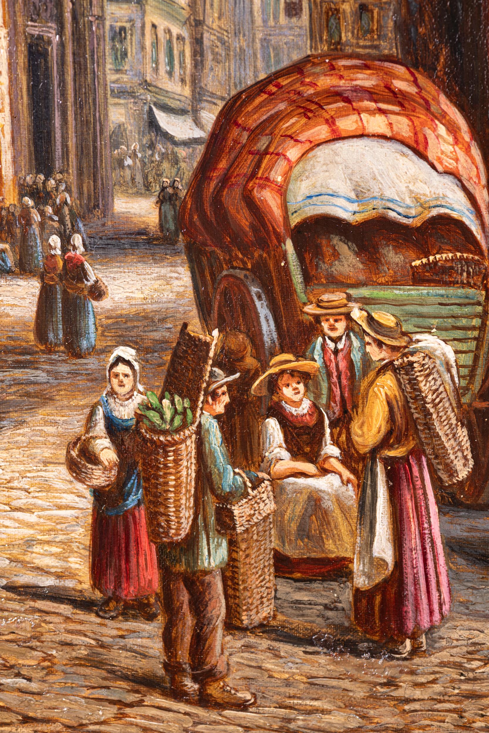 Pair of Late 19th Century Cathedral Oil Paintings By English Artist A. Bentley For Sale 3