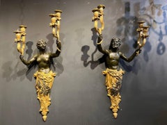Pair of Late 19th Century Centaur Bronze Sconces