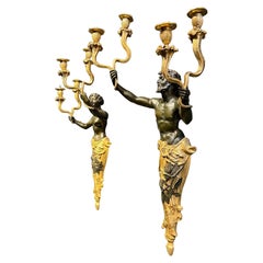 Pair of Late 19th Century Centaur Bronze Sconces