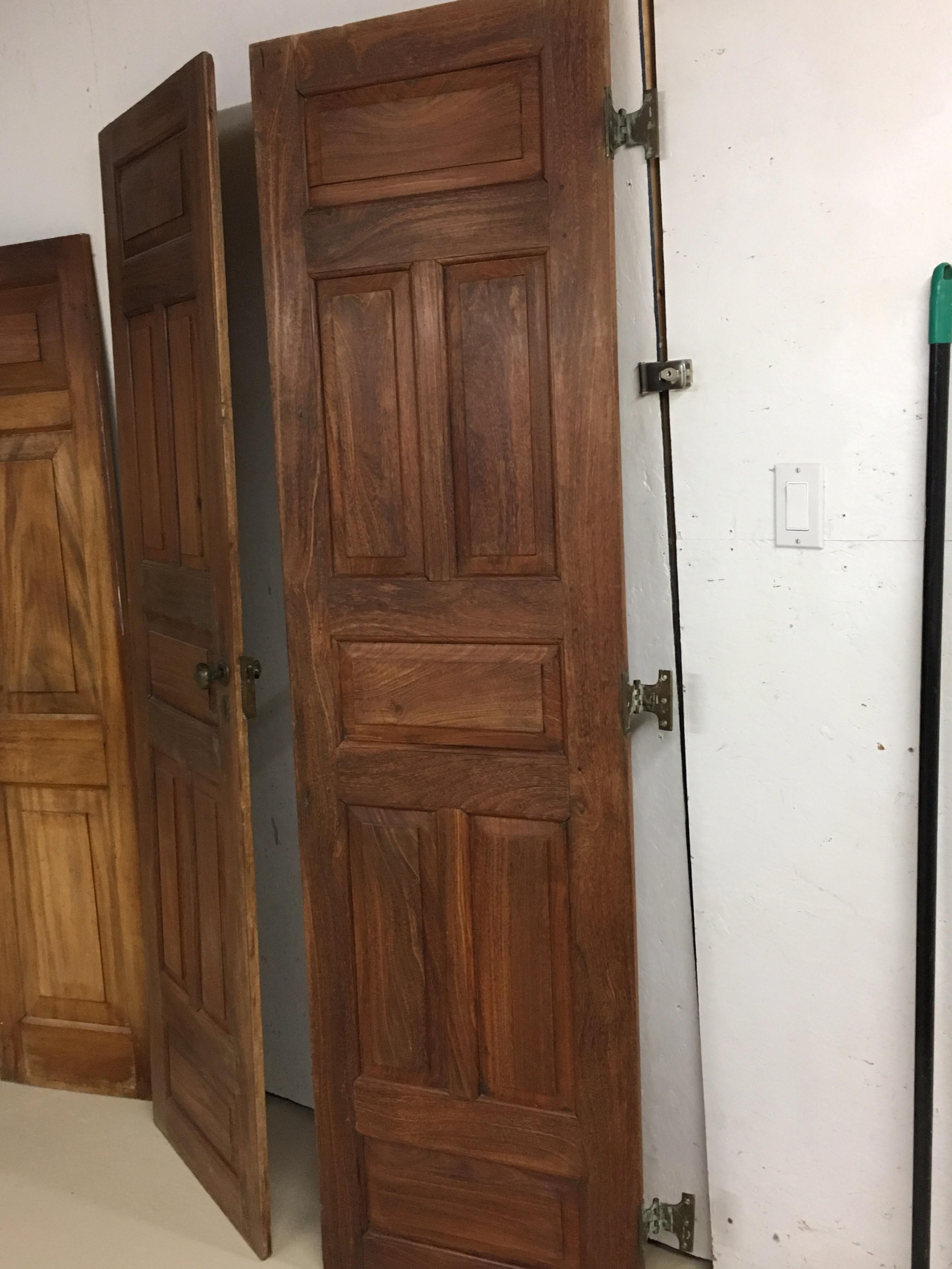 Pair of Late 19th Century Ceylonese Solid Rosewood Paneled Doors In Good Condition In Southampton, NY