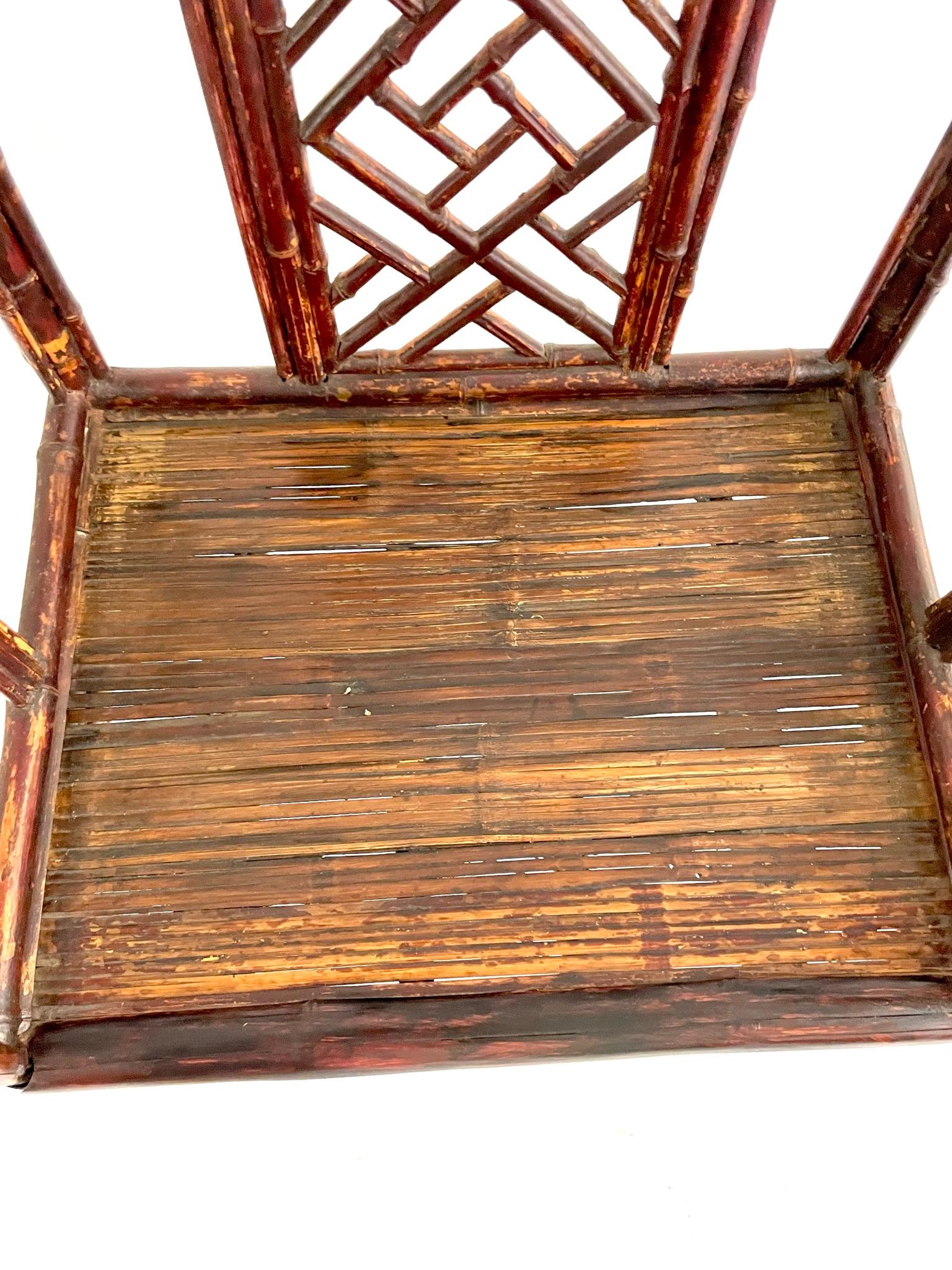 Paire de chaises chinoises en bambou de la fin du XIXe siècle en vente 8