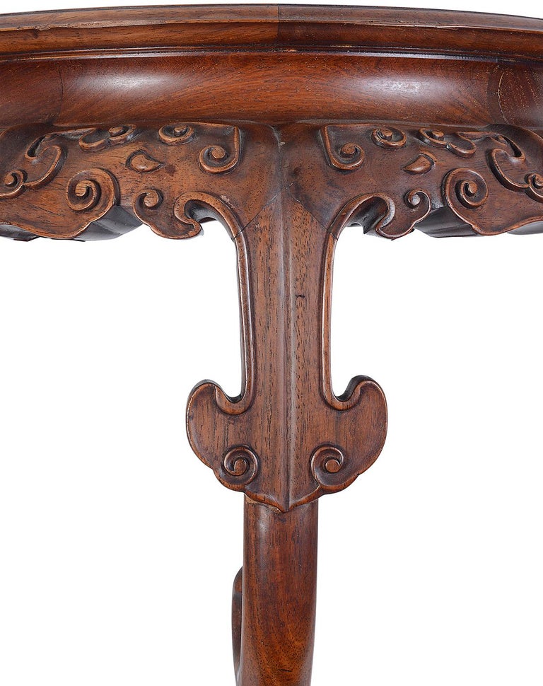 Pair of Late 19th Century Chinese Burr Wood Stands or Side Tables For Sale at 1stdibs
