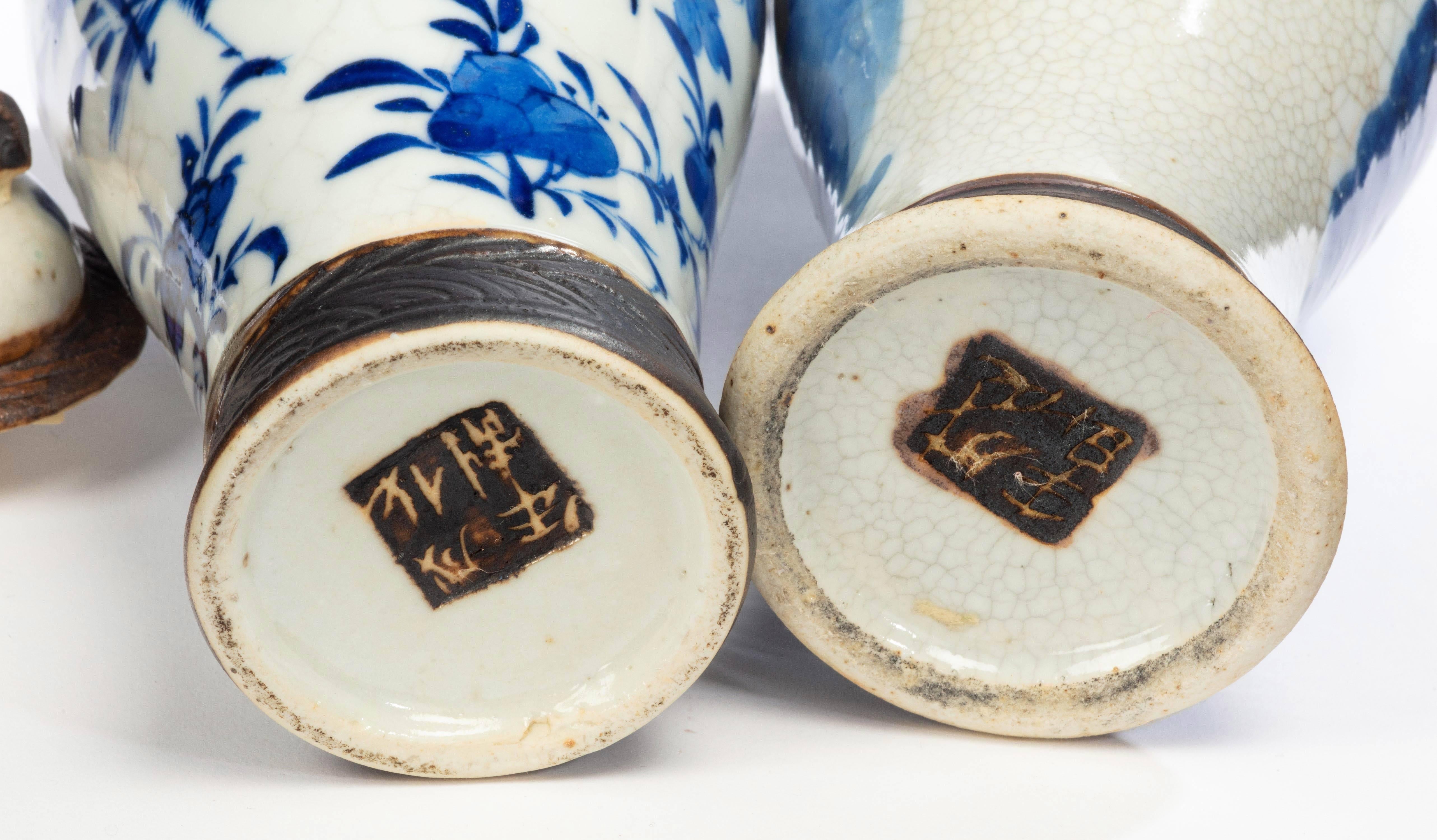 Pair of Late 19th Century Chinese Crackleware Vases In Good Condition In Peterborough, Northamptonshire