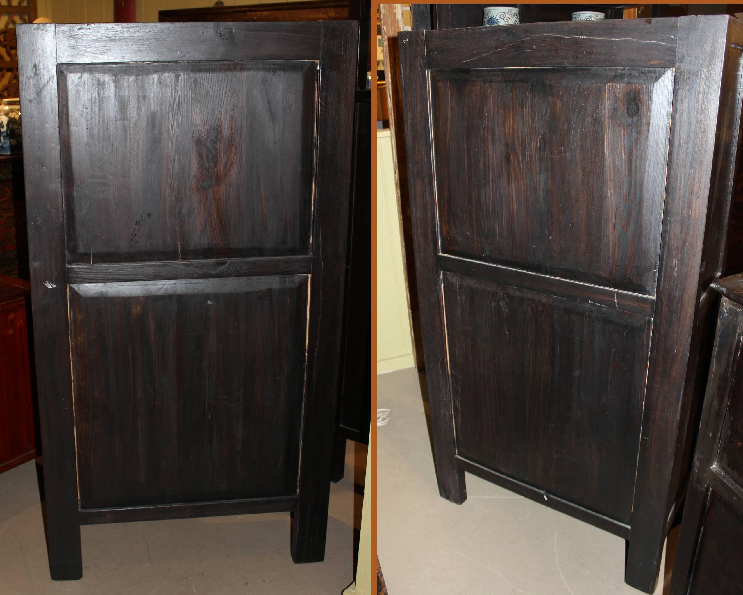 Pair of Late 19th Century Chinese Elmwood Cabinets 4