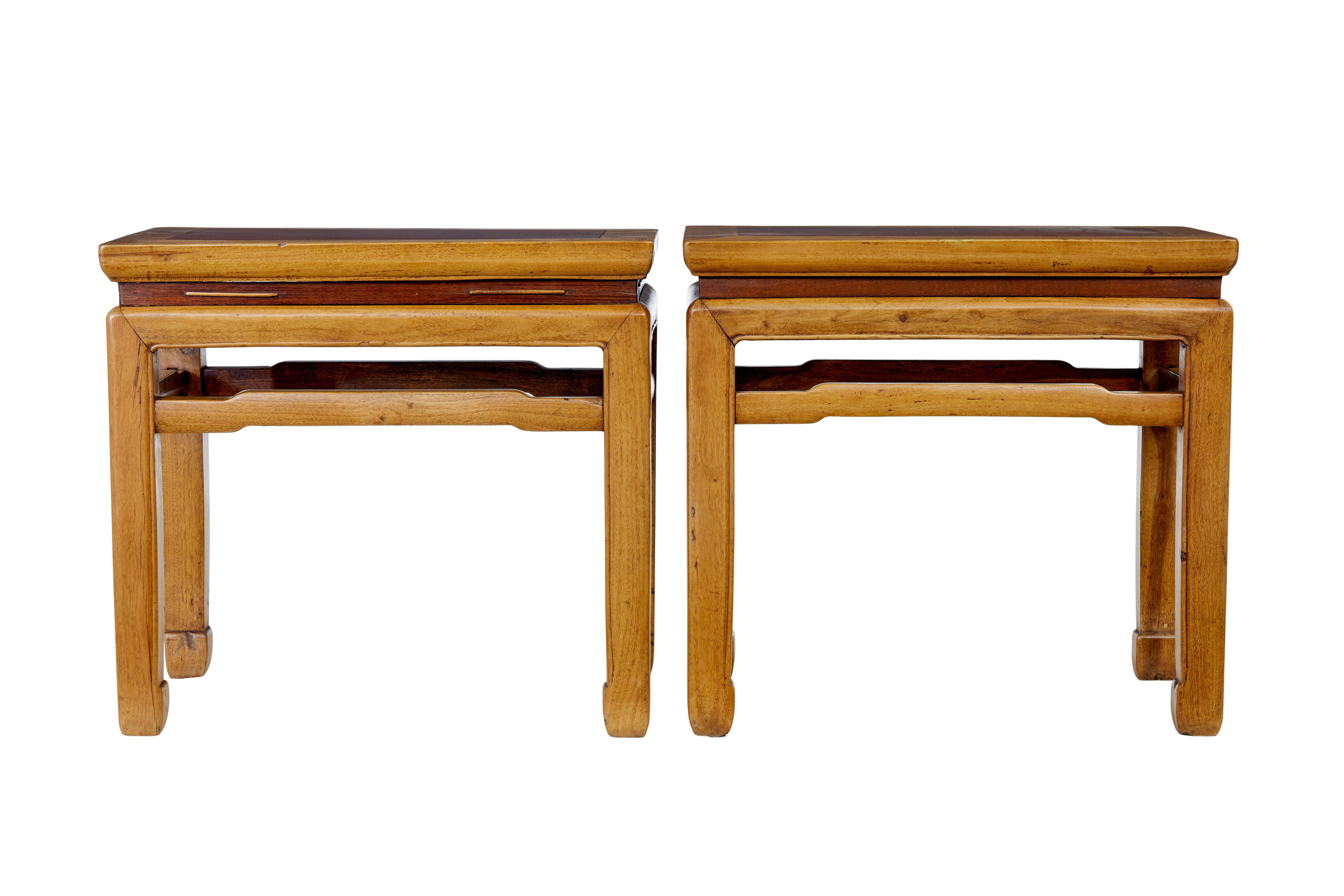 Pair of Late 19th Century Chinese Hardwood Occasional Tables For Sale 3