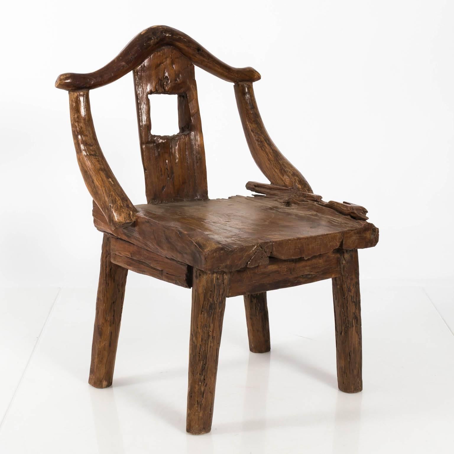 Pair of Late 19th Century Chinese Yoke Back Root Chairs 10