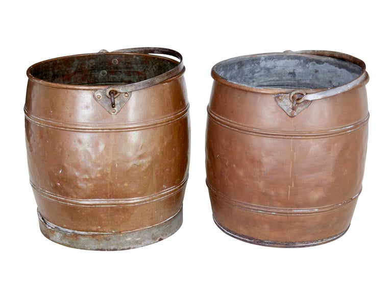 Pair of Late 19th Century Copper Buckets For Sale at 1stDibs copper