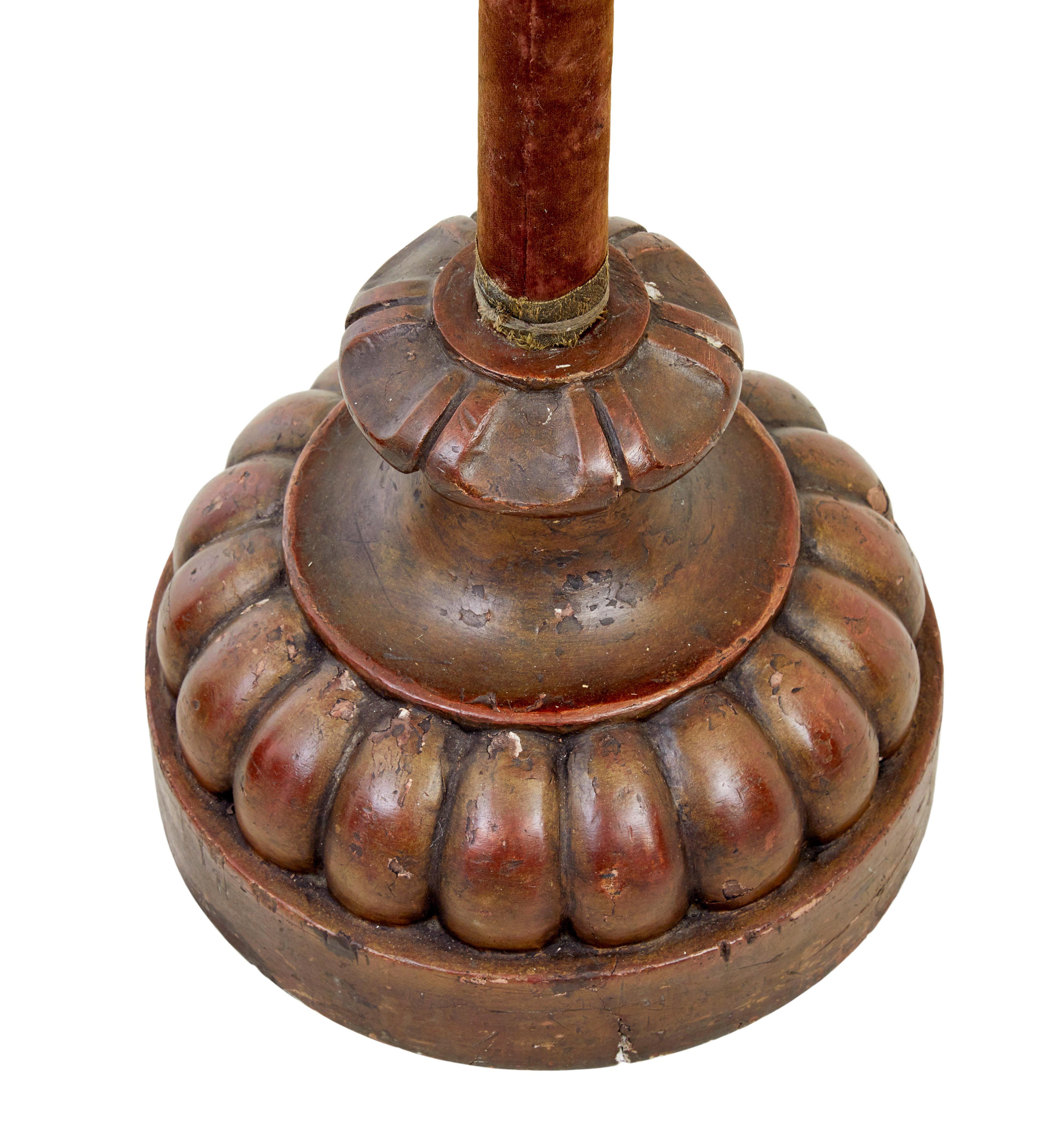 Italian Pair of late 19th century copper Venetian lamps on poles For Sale