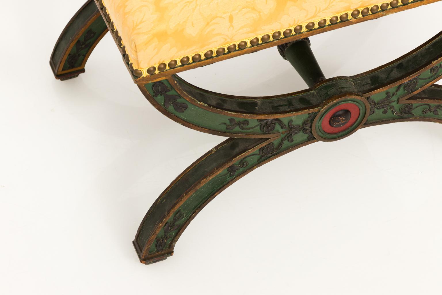 Wood Pair of Late 19th Century Curule Style Benches