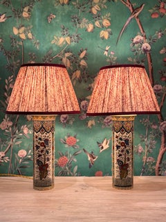 Pair of Late 19th Century Dutch Chinoiserie Ceramic Table Lamps by Petrus Regout