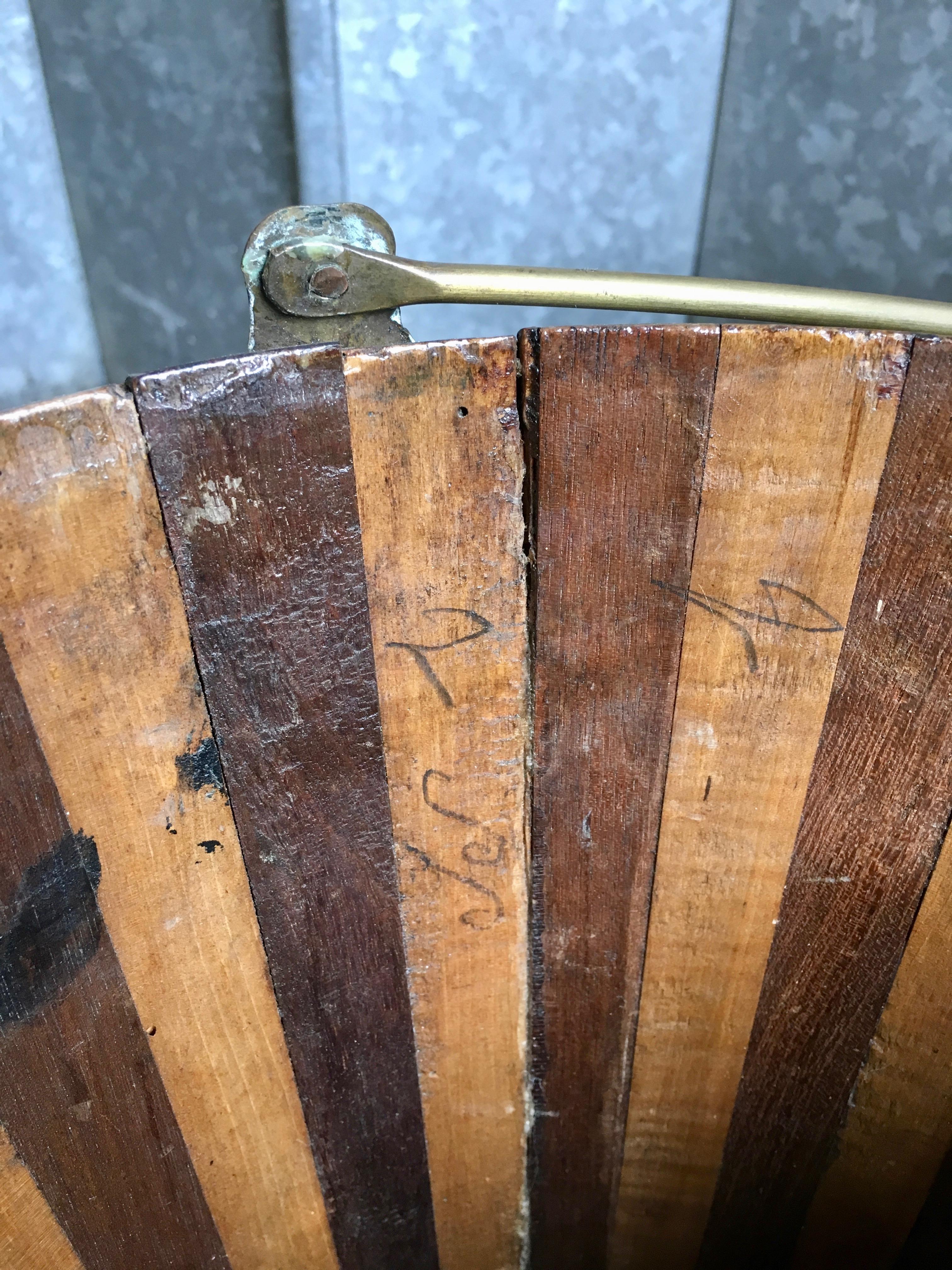 Pair of Late 19th Century Dutch Fruitwood Ebonized Peat Buckets Brass Handles In Distressed Condition For Sale In London, GB