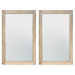 Pair of Late 19th Century Eau-De-Nil Painted Mirrors