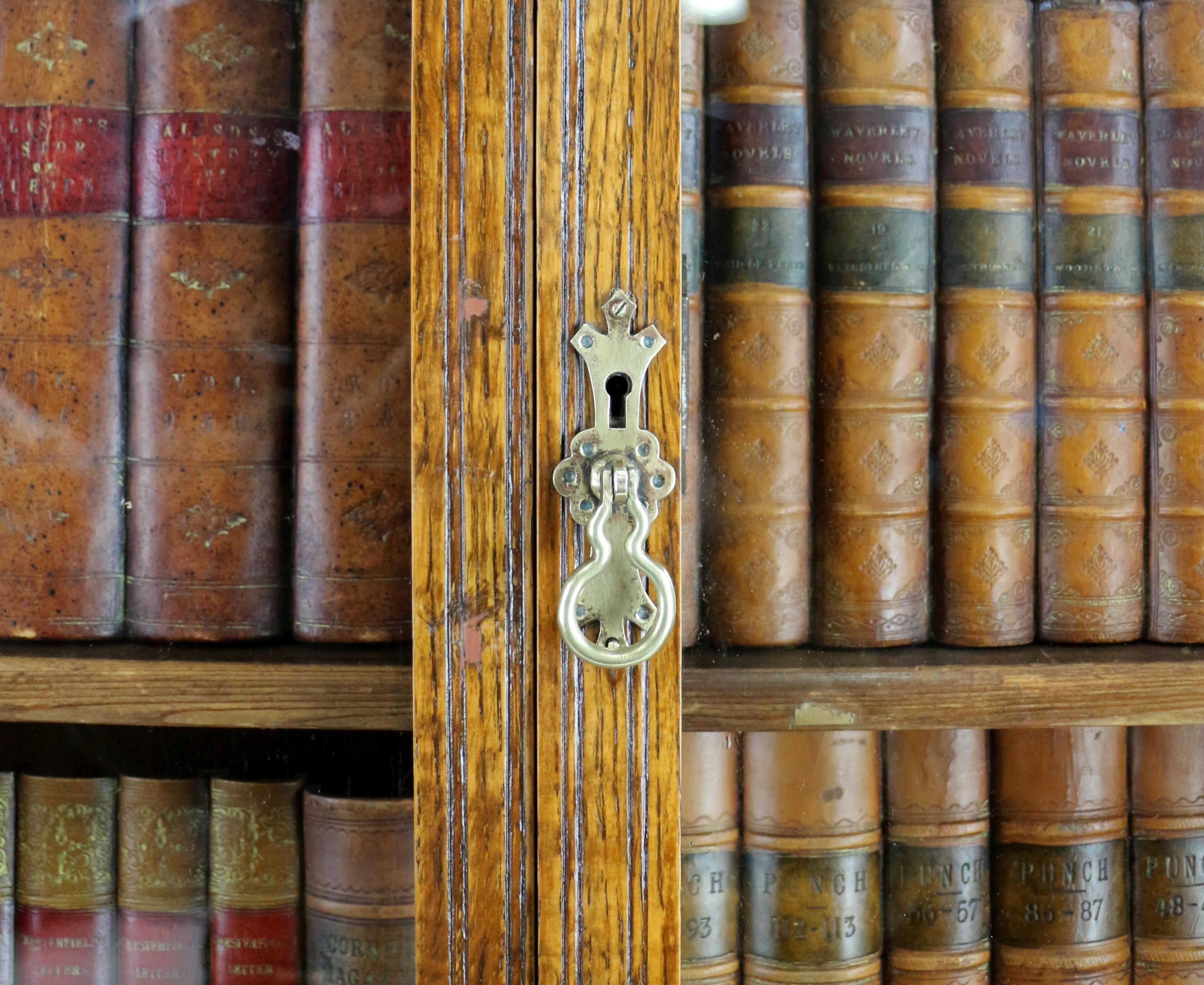 Coppia di librerie strette in Oak Oak della fine del 19° secolo. in vendita 8