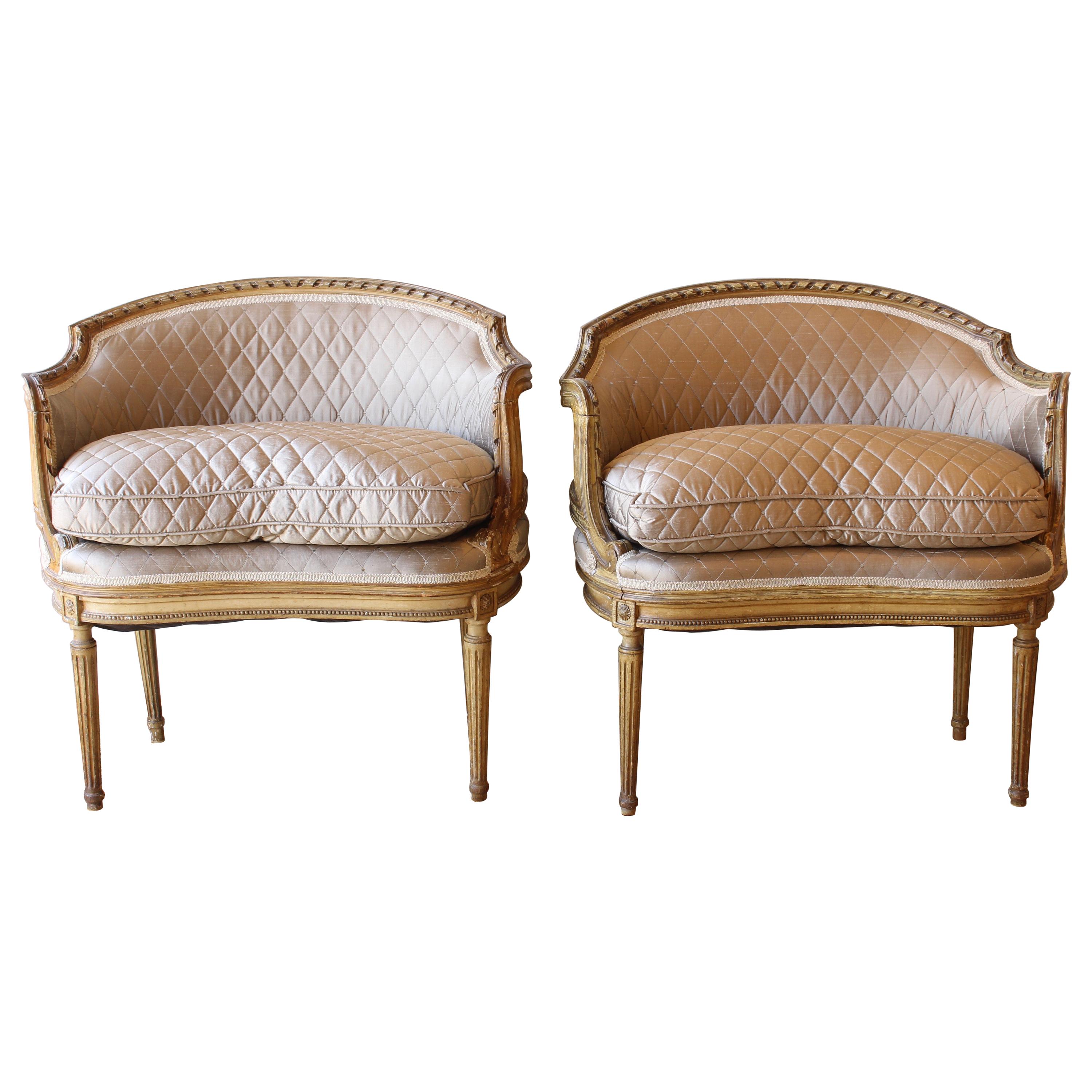 Pair of Late 19th Century French Bergeres