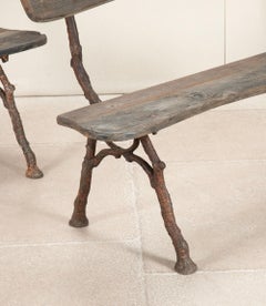 Pair of Late 19th Century French Branch-Work Garden Benches
