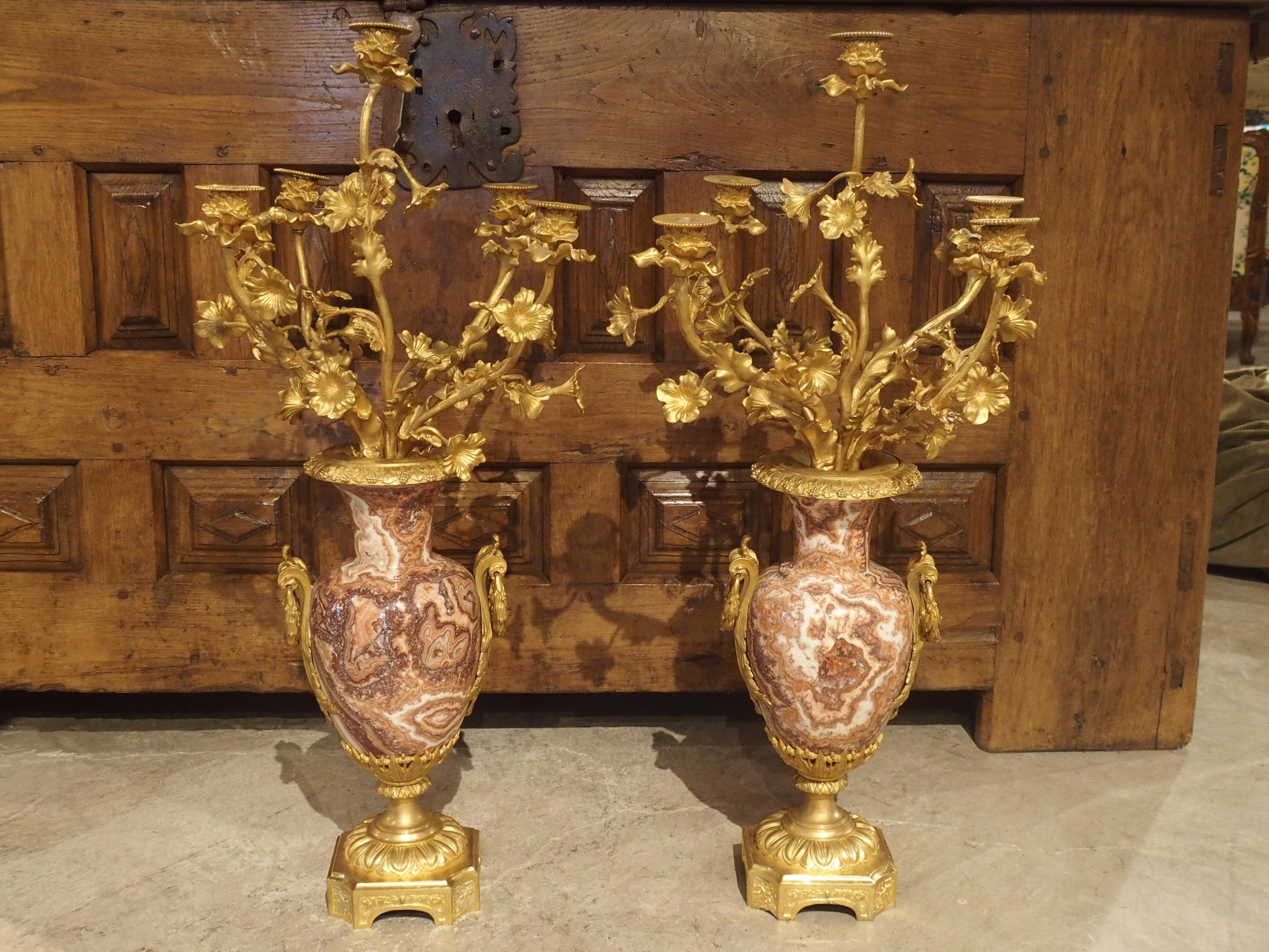 Pair of Late 19th Century French Bronze Doré Candelabras 11