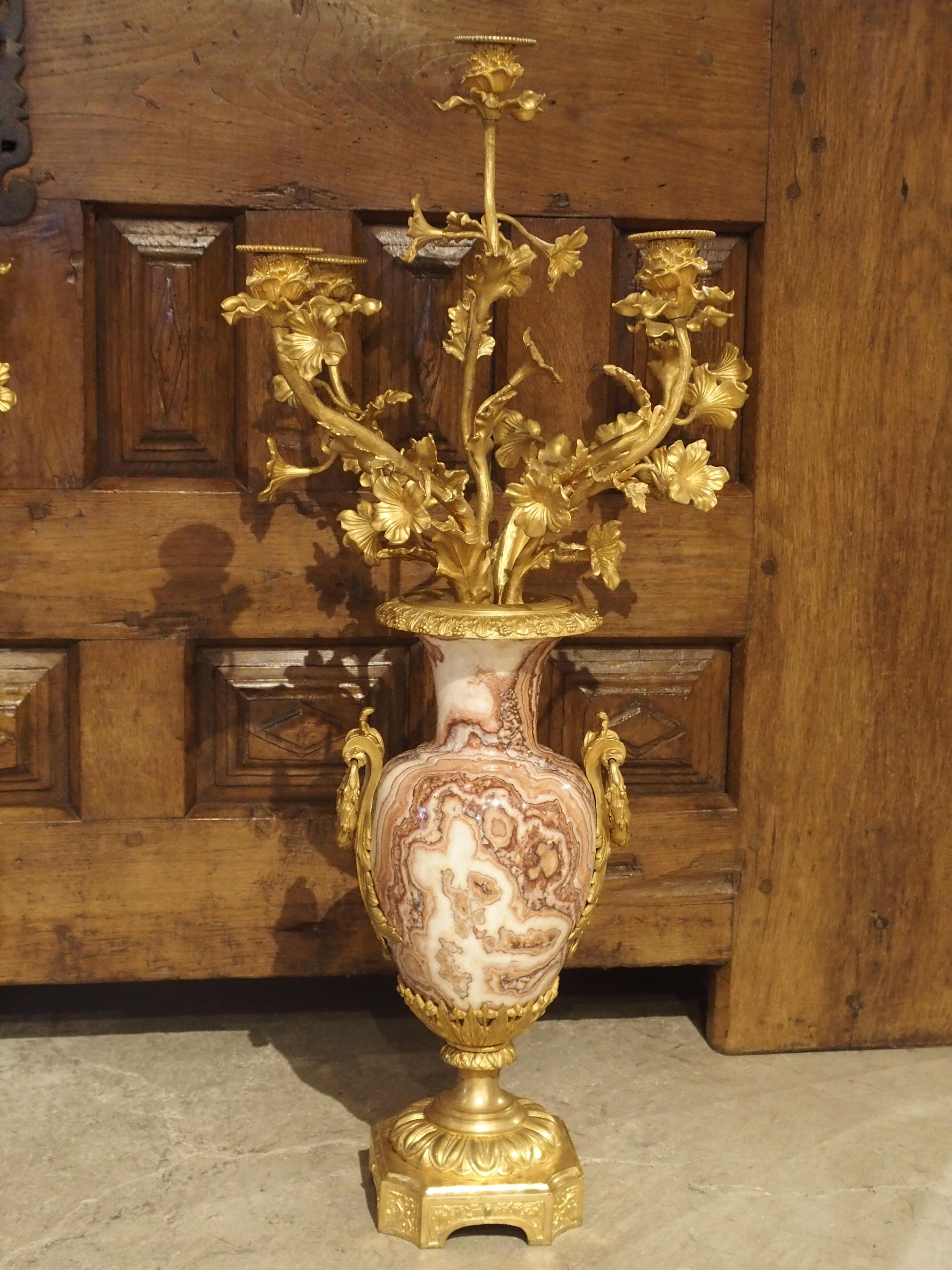 Gilt Pair of Late 19th Century French Bronze Doré Candelabras