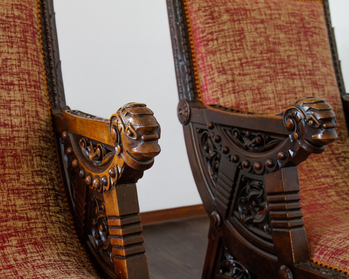 Pair of Late 19th Century French Carved Walnut Armchairs 10