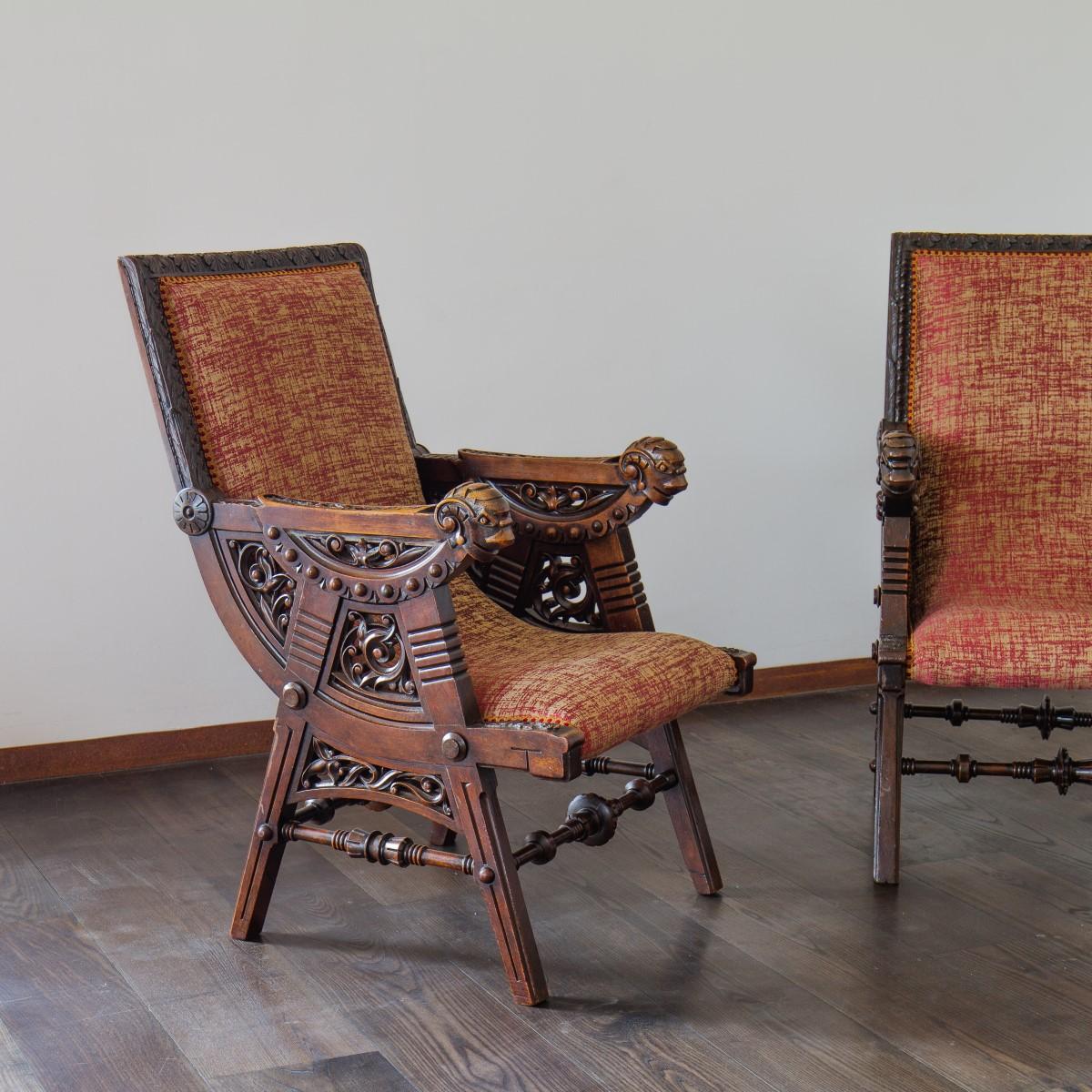 Pair of Late 19th Century French Carved Walnut Armchairs 3