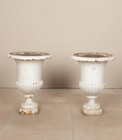Pair of Late 19th Century French Cast Iron Urns