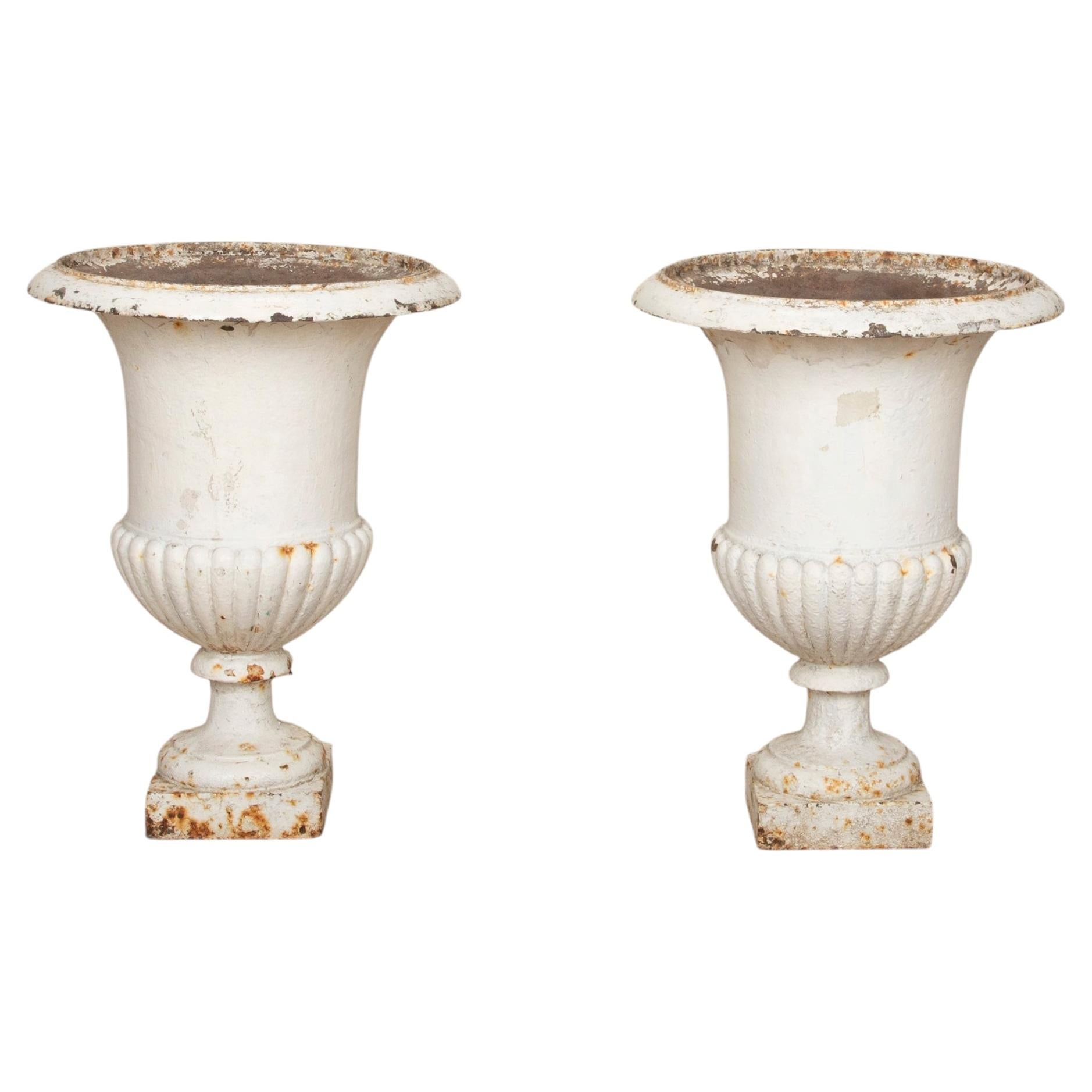 Pair of Late 19th Century French Cast Iron Urns