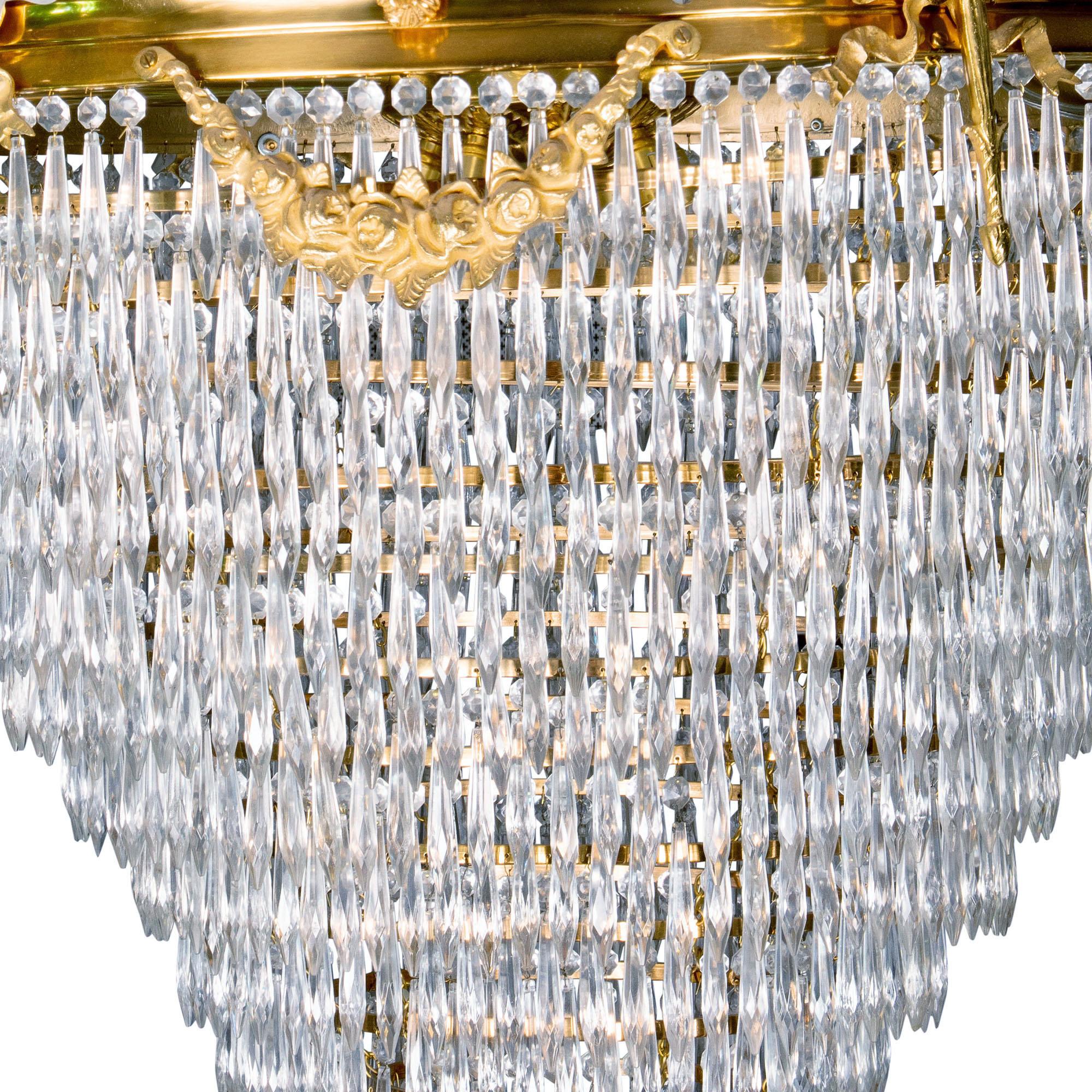 Cut Glass Pair of Late 19th Century French Chandeliers