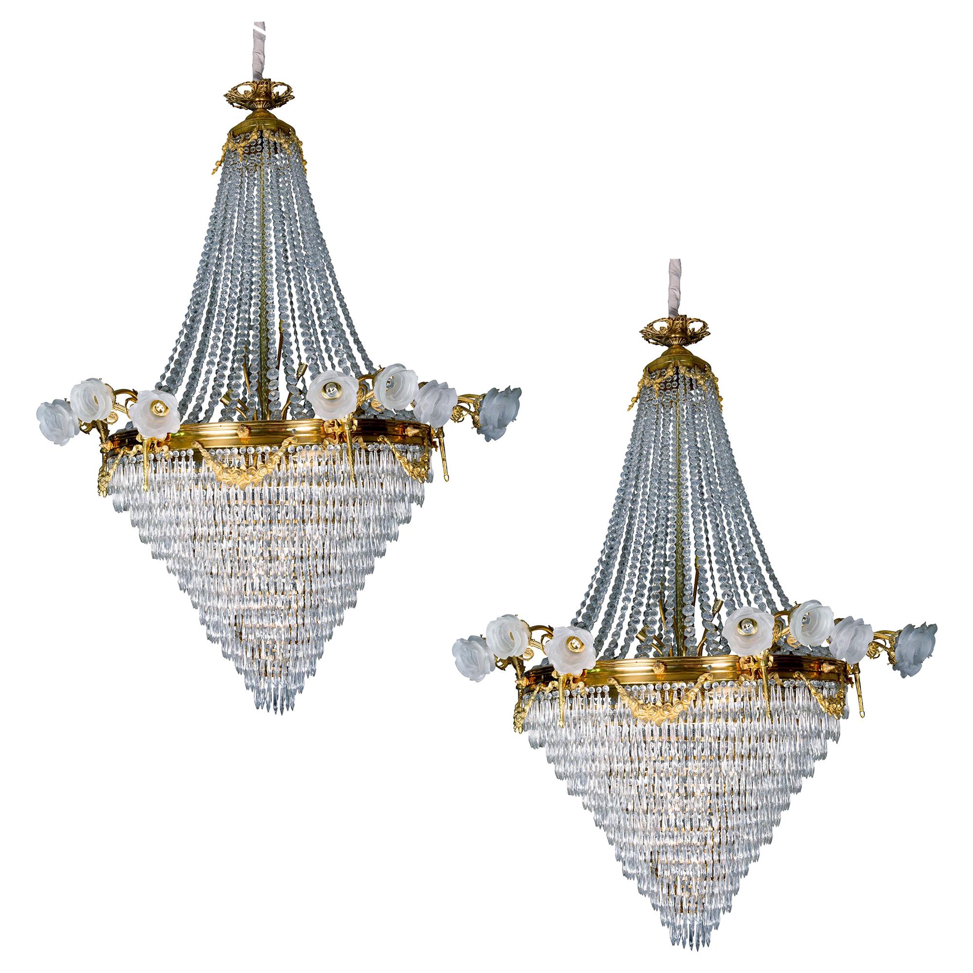 Pair of Late 19th Century French Chandeliers