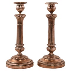 Pair of Late 19th Century French Copper Candlesticks