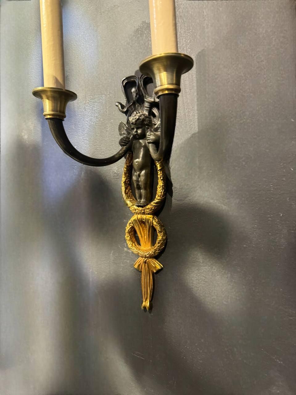 Francese Coppia di sconsiglieri a cherubini francesi di fine Ottocento in vendita
