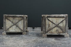Pair of Late 19th Century French Faux Bois Cement Garden Planters