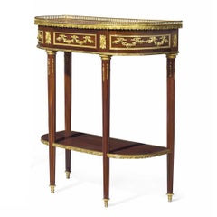 Pair of Late 19th Century French Gilt Bronze Mounted Mahogany Consoles