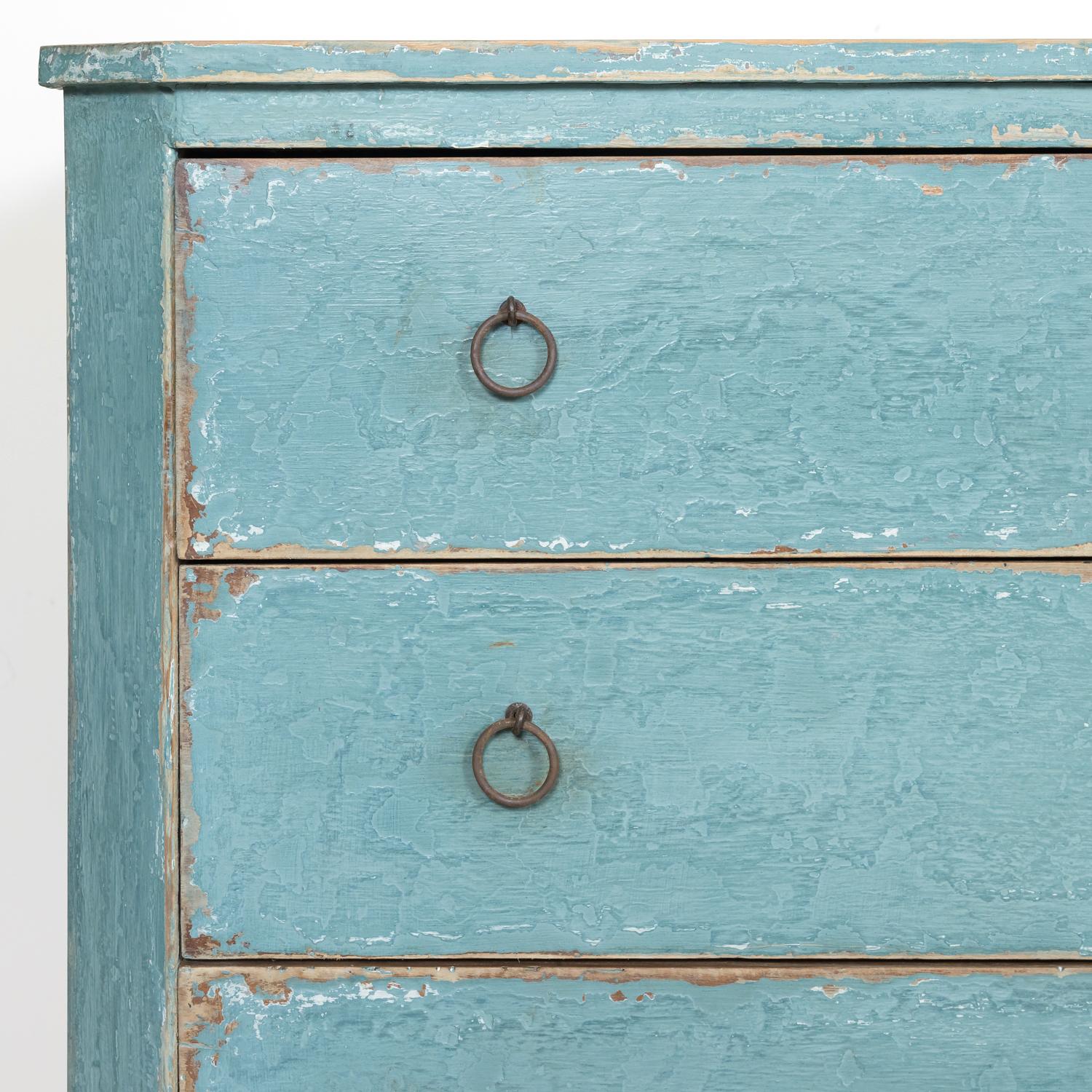 Pair of Late 19th Century French Louis XVI Style Aqua or Teal Painted Commodes 9